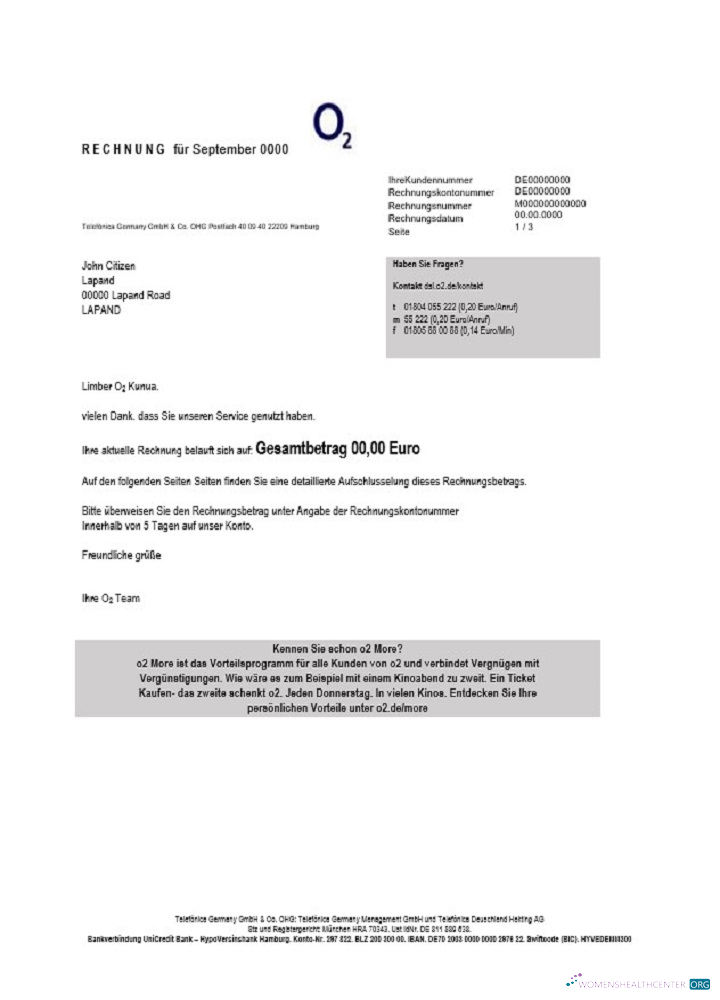 download download Germany RECHNUNG O2 utility bill